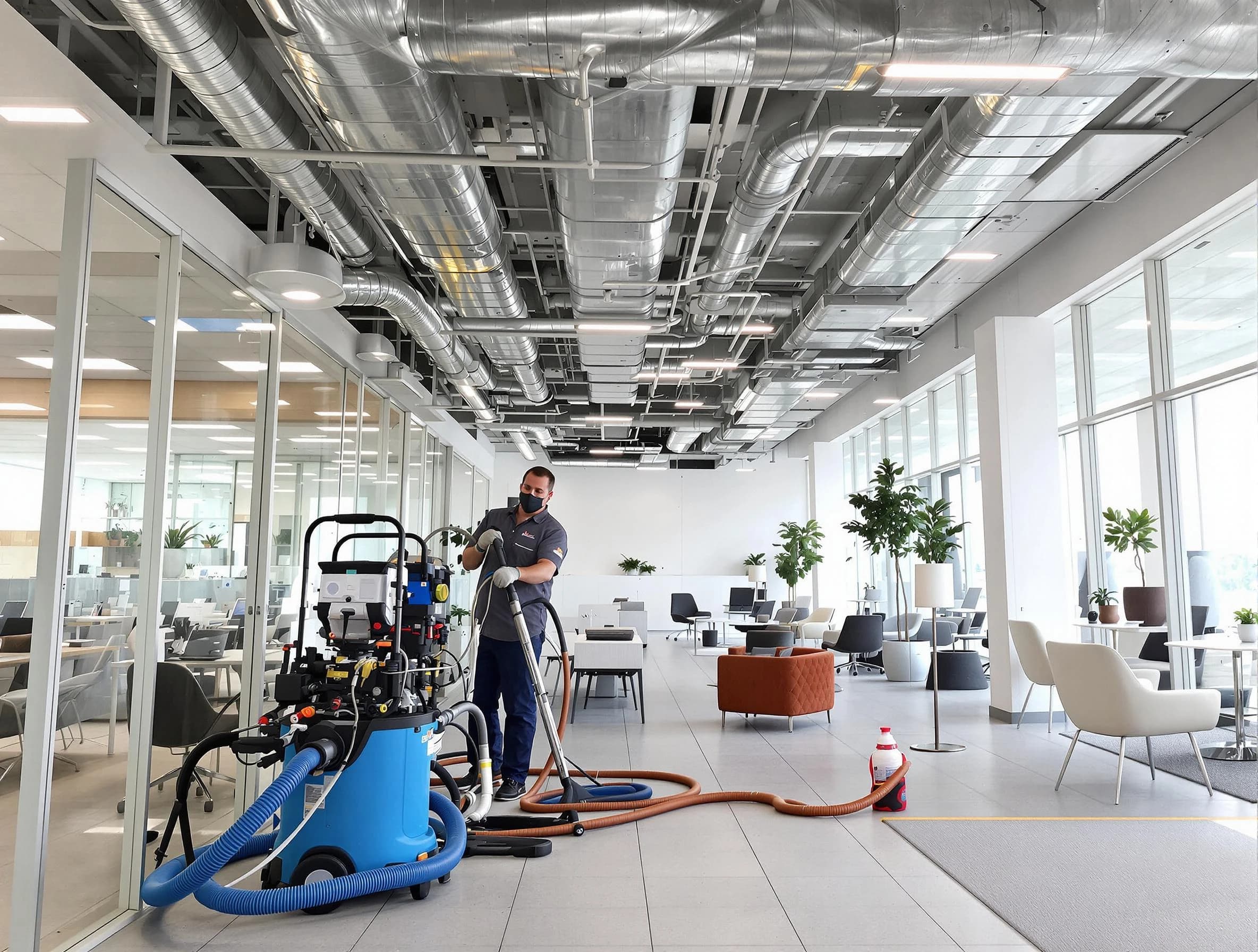 Bethel Acres Air Duct Cleaning team conducting comprehensive commercial duct cleaning at a business location in Bethel Acres