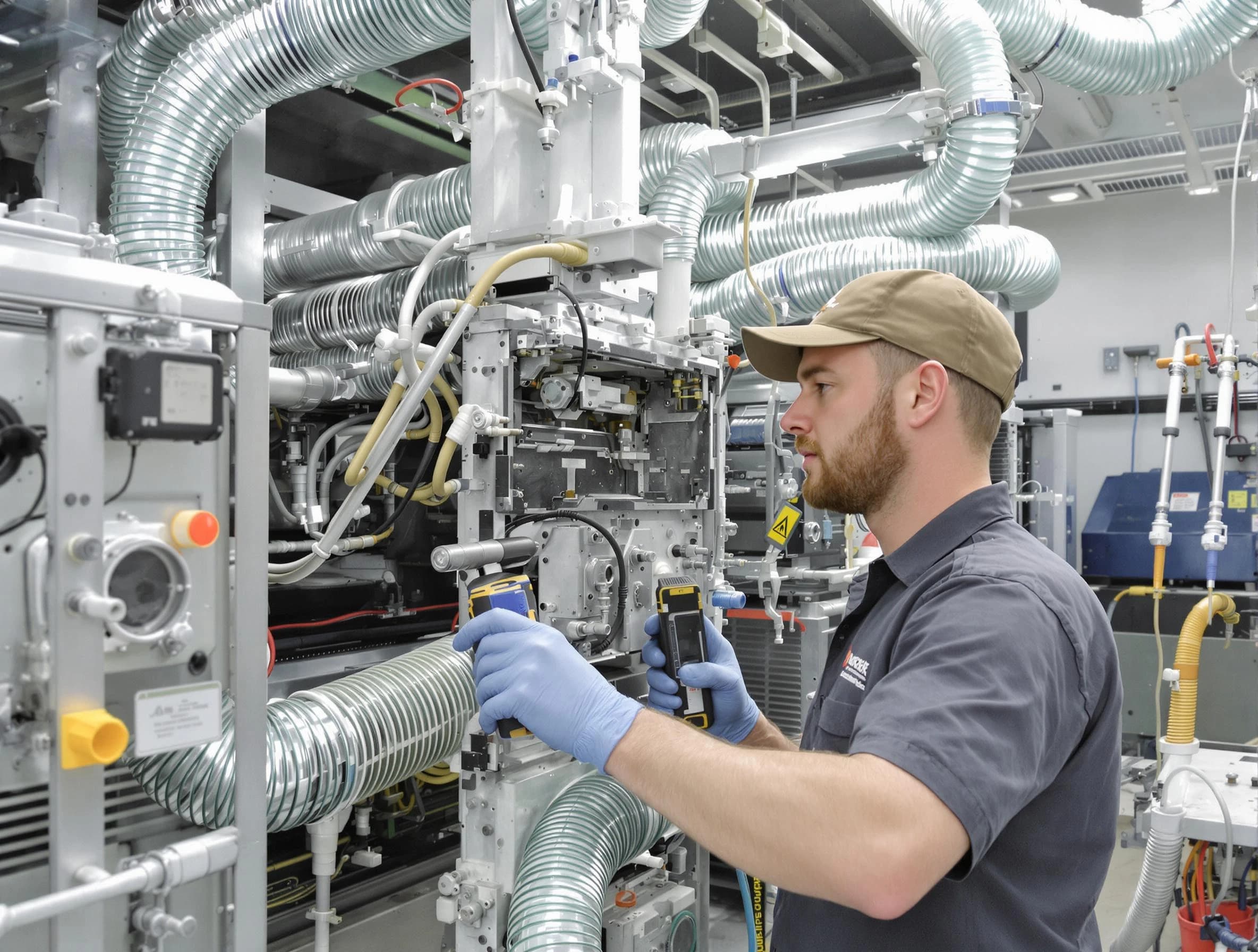 Bethel Acres Air Duct Cleaning technician performing precision commercial coil cleaning at a business facility in Bethel Acres