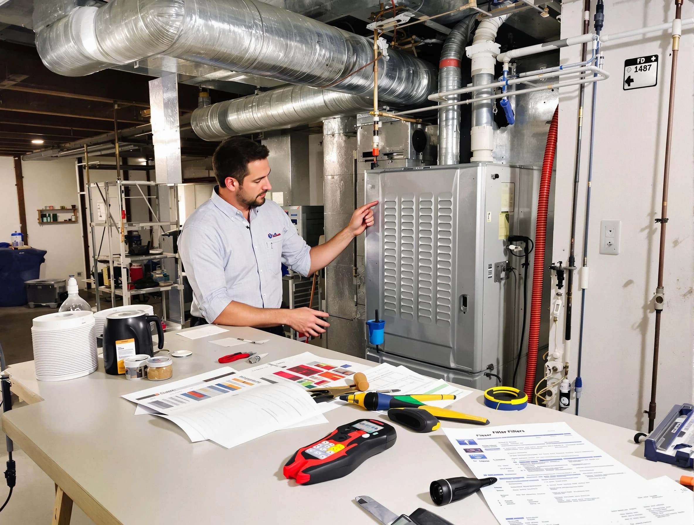 Bethel Acres Air Duct Cleaning inspector conducting detailed filter system evaluation using professional diagnostic tools in Bethel Acres