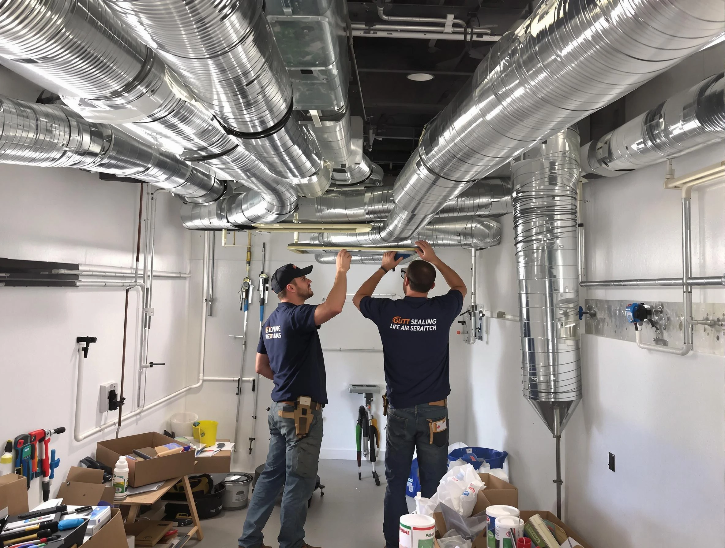 Bethel Acres Air Duct Cleaning technician applying professional duct sealing solutions in Bethel Acres