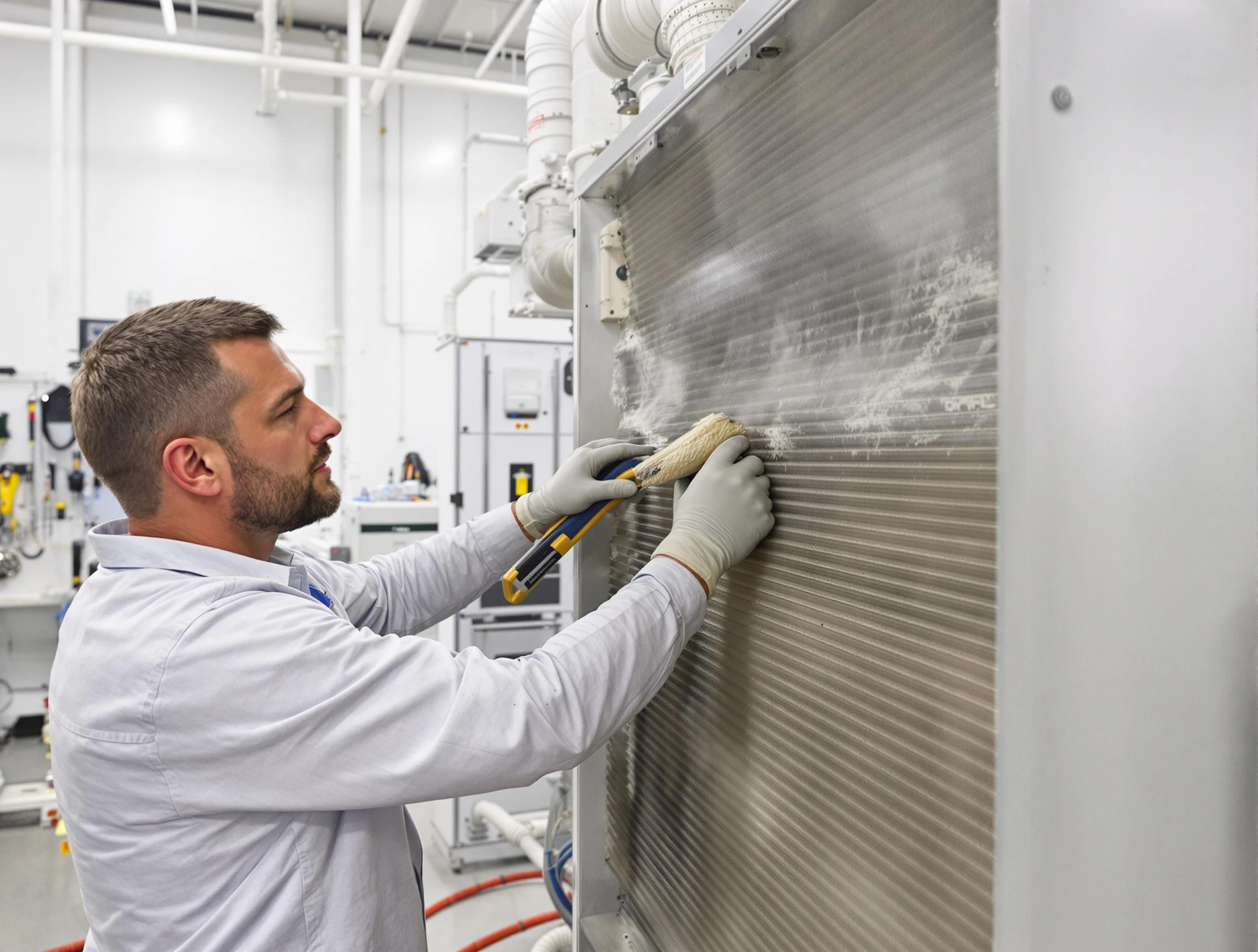 Bethel Acres Air Duct Cleaning technician performing precision commercial coil cleaning at a Bethel Acres business