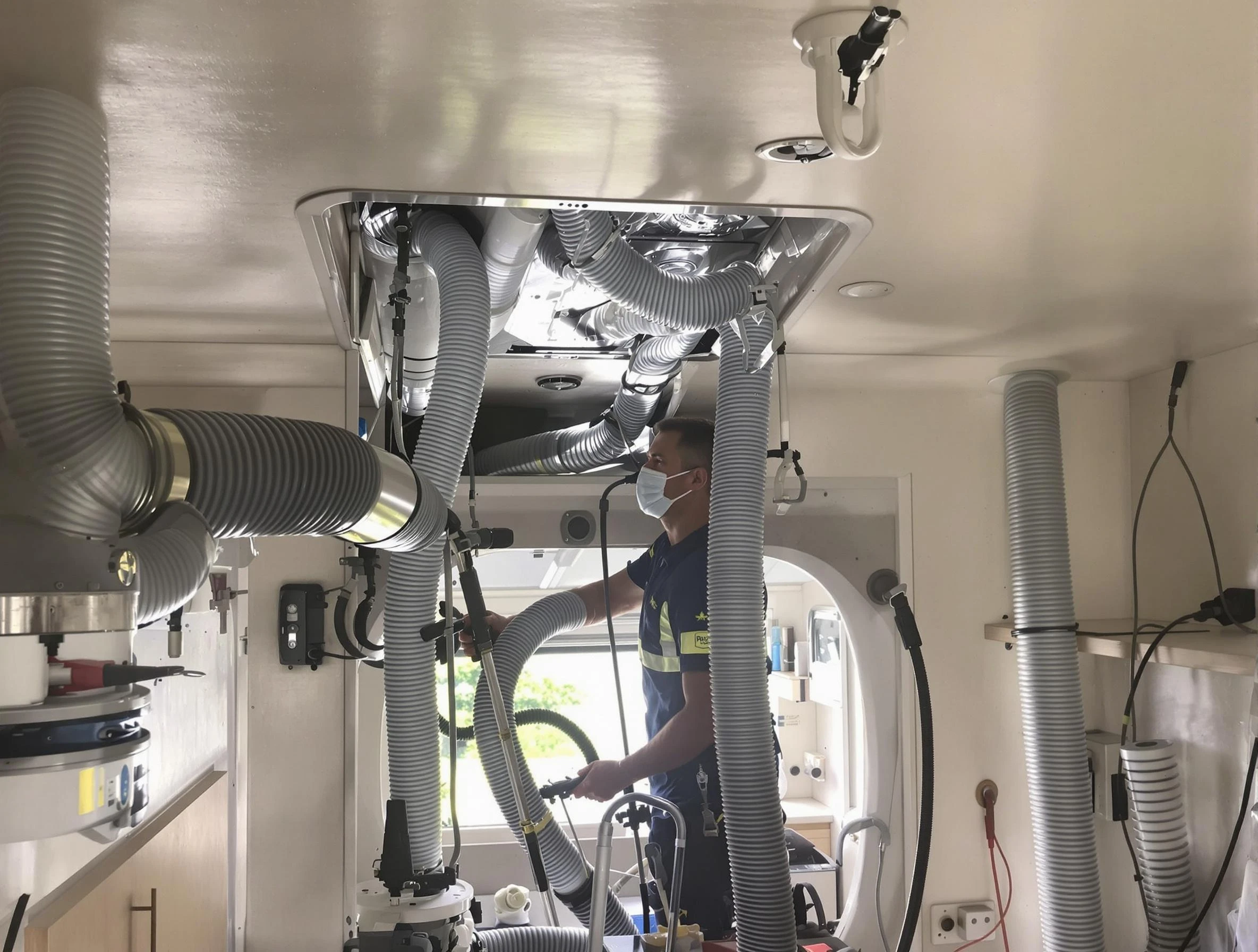 Bethel Acres Air Duct Cleaning specialist performing precise mobile home duct cleaning in Bethel Acres
